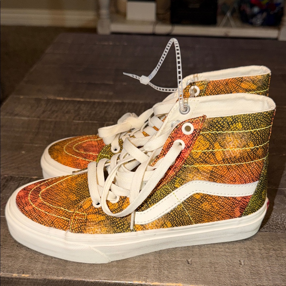 Vans Women's High-Top Sneakers - Orange and Green Rare